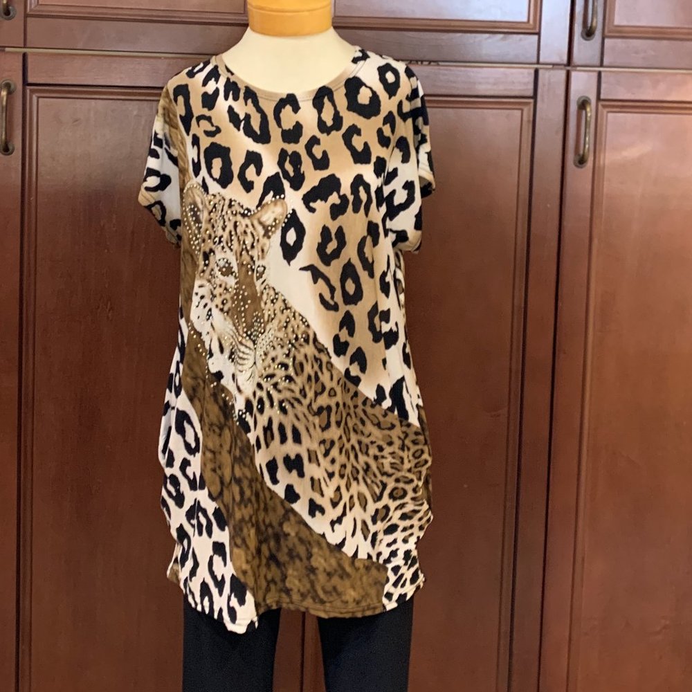 Jodifl Tiger-Spot Studded Top